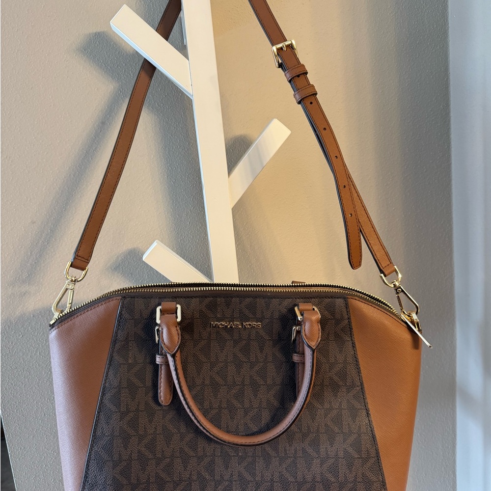 Michael Kors Two-Tone Brown Satchel
